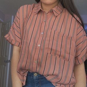 adorable pink striped loose blouse!!